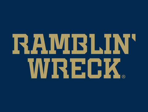 Georgia Tech Ramblin' Wreck Wordmark Navy Yardsy Sign