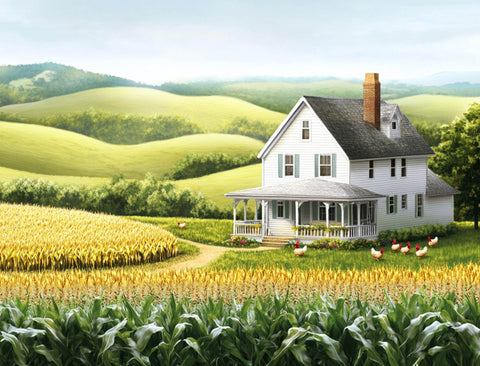 Country Cornfield House Landscape Yardsy Sign