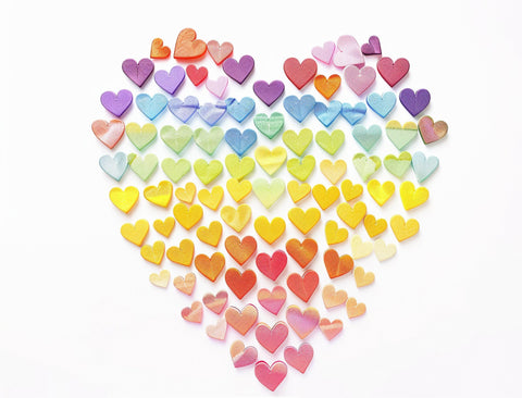 Rainbow Mini Hearts Yardsy Sign
