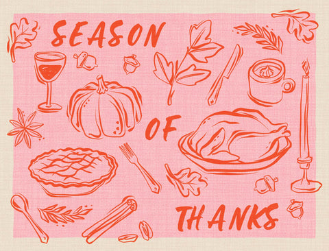 Season Of Thanks Doodle Pink Yardsy Sign