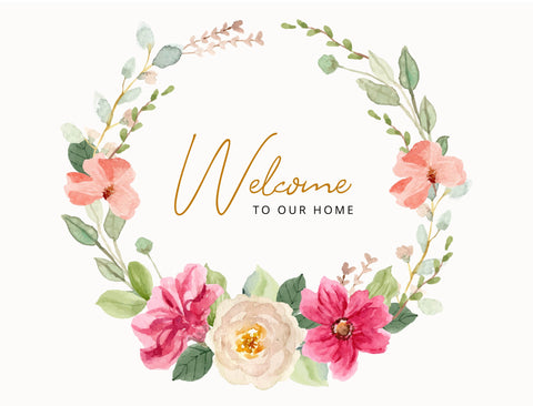 Wreath Welcome Yardsy Sign