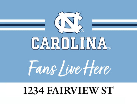 Fans Live Here North Carolina Custom Yardsy Sign