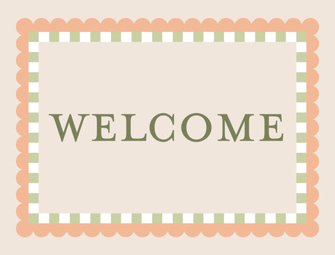 Scalloped Border Welcome Yardsy Sign