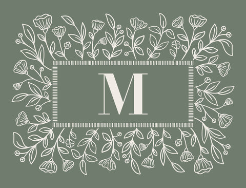 Floral Frame Cusom Monogram Yardsy Sign