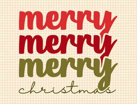 Merry Merry Merry Christmas Yardsy Sign