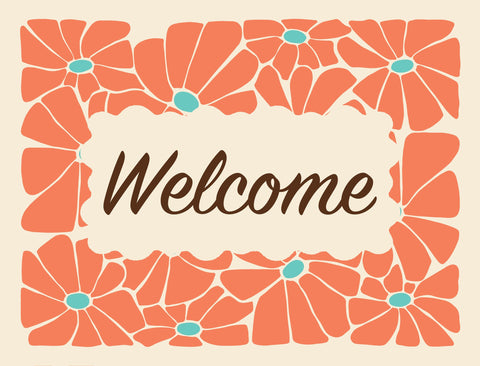 Groovy Floral Welcome Yardsy Sign