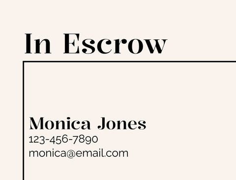 Modern Real Estate In Escrow Custom Yardsy Sign