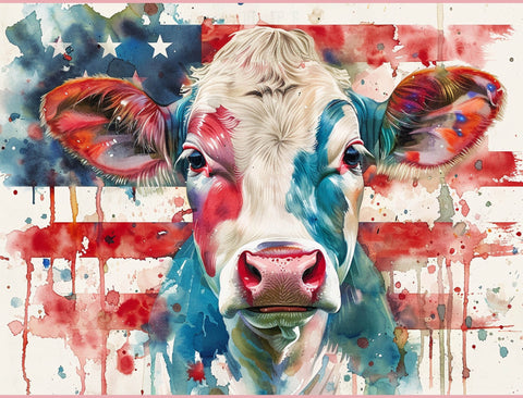 Patriotic Cow Americana Yardsy Sign