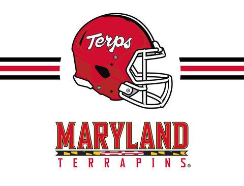 Maryland Terrapins Helmet Stripes White Yardsy Sign