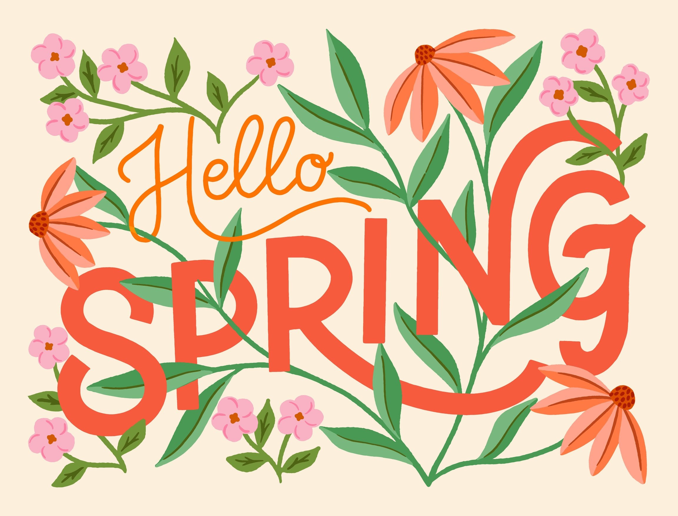 Hello Spring Floral Yardsy Sign