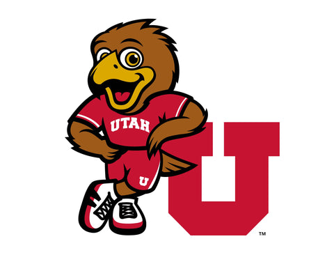 University of Utah Swoop U White Yardsy Sign