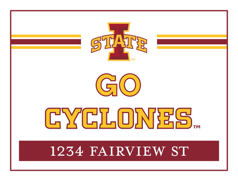 Serviette Caddy De Golf Iowa State University – 44x22 Pouces, Coton Blanc Brodé, 2 Logos