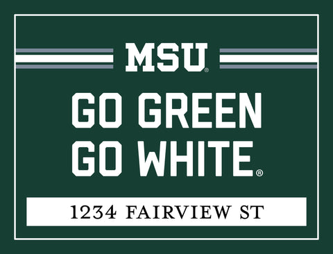 Michigan State Go Green Go White Custom Yardsy Sign