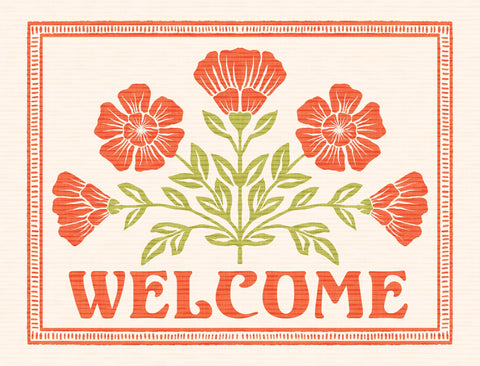 Poppy Flower Welcome Yardsy Sign