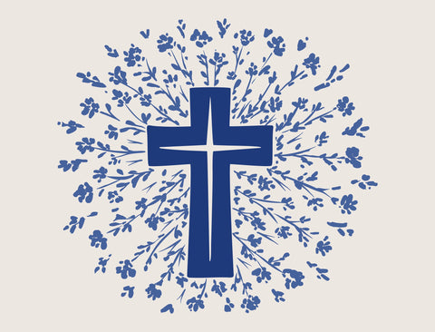 Floral Cross Yardsy Sign