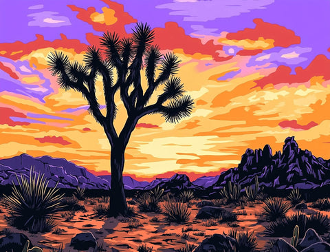 Joshua Tree Desert Sunset Landscape Yardsy Sign
