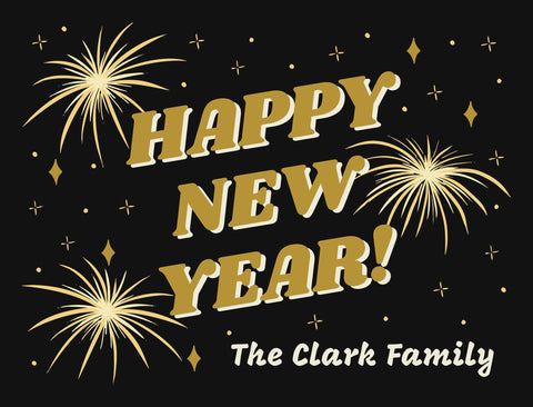 Happy New Year Fireworks Custom Yardsy Sign