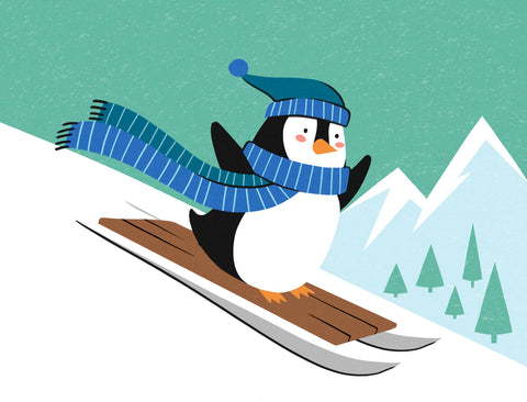 Sledding Penguin Yardsy Sign