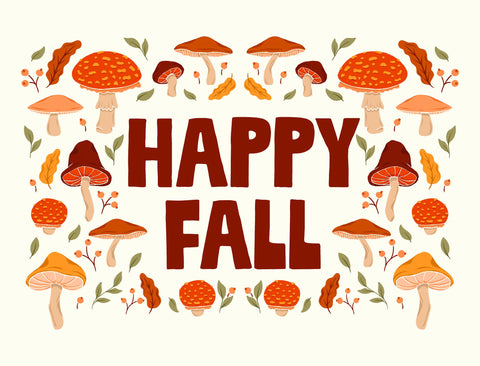 Happy Fall Mushrooms Yardsy Sign