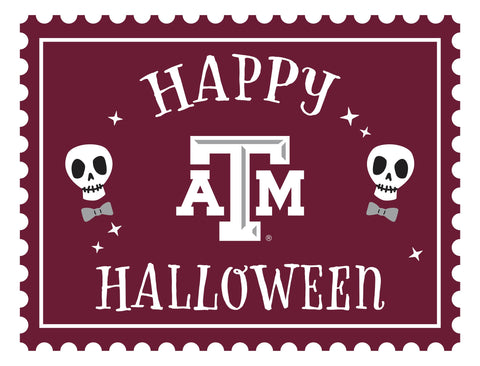 Texas A&M Happy Halloween Skulls Yardsy Sign