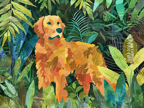 Golden Retriever in the Leaves Decor Print Yardsy Sign