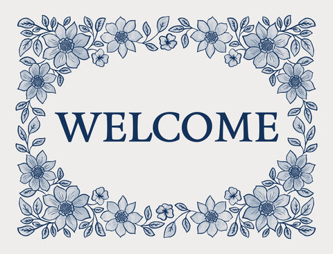 Delicate Floral Welcome Yardsy Sign