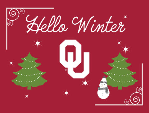 Oklahoma Hello Winter Yardsy Sign