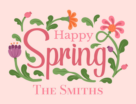 Happy Spring Floral Custom Yardsy Sign