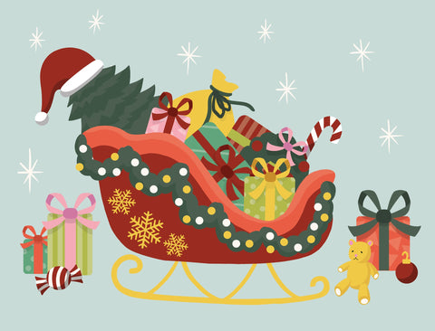 Santa's Sleigh Yardsy Sign