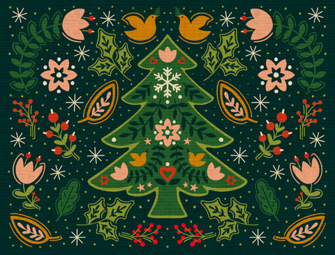 Folk Art Christmas Tree Yardsy Sign