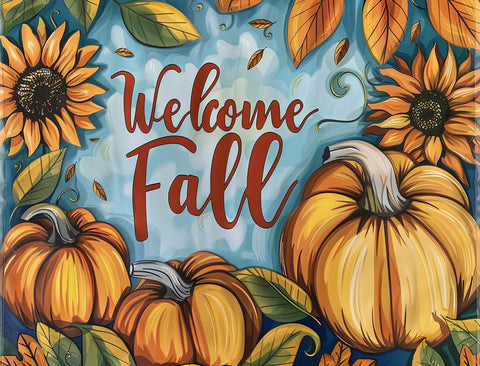 Sunflower and Pumpkin Welcome Fall Yardsy Sign