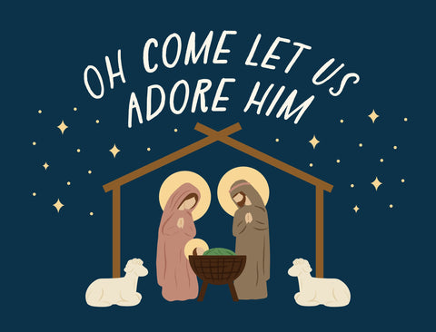 Oh Come Let Us Adore Him Yardsy Sign