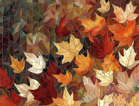 Mosaic Fall Leaf Pattern Yardsy Sign
