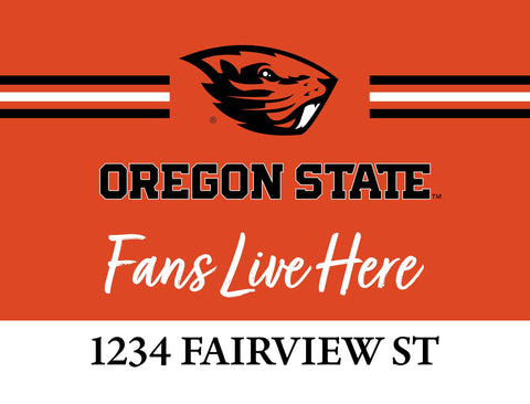 Fans Live Here Oregon State Custom Yardsy Sign