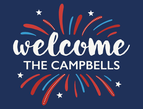 Welcome Patriotic Fireworks Custom Yardsy Sign