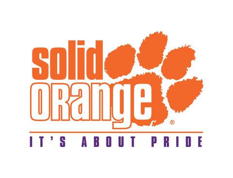 Clemson Solid Orange Mark White Yardsy Sign