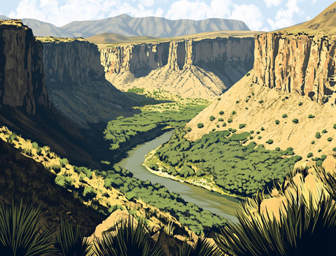 Desert River Valley Landscape Yardsy Sign