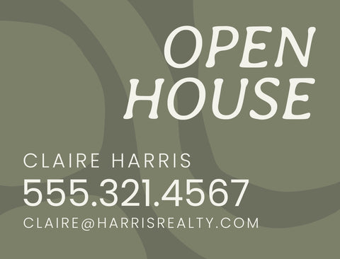 Contemporary Real Estate Open House Custom Yardsy Sign