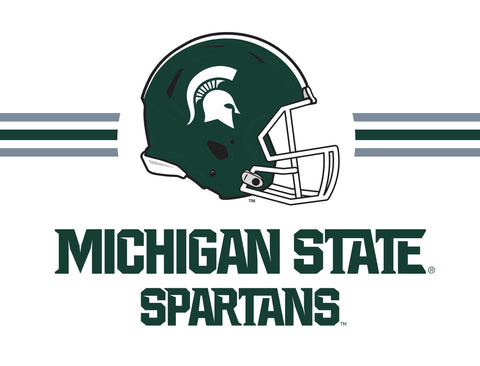 Michigan State Spartans Helmet Stripes White Yardsy Sign