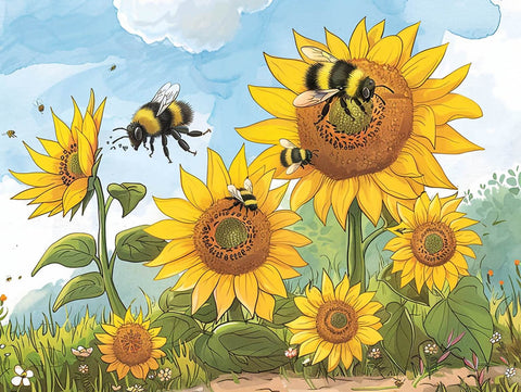 Sunflower World for Bees Garden Sign Yardsy Sign