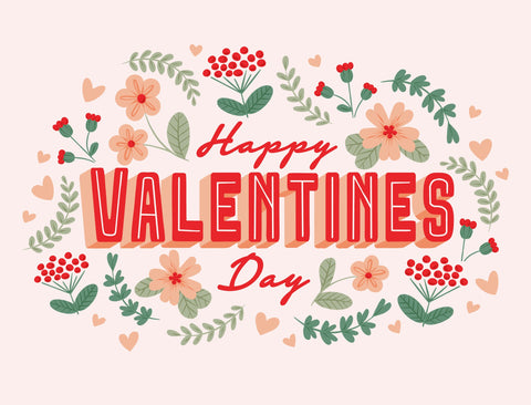 Happy Valentines Day Floral Yardsy Sign