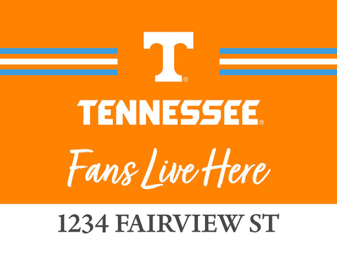 Fans Live Here University Of Tennessee Custom Yardsy Sign
