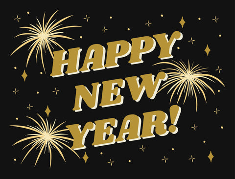 Happy New Year Fireworks Yardsy Sign