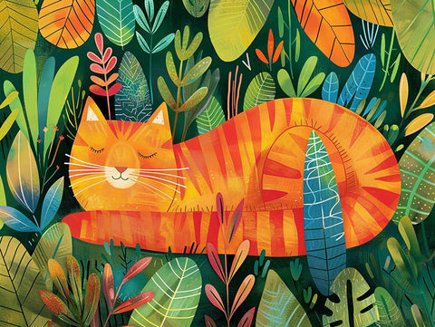 Orange Cat in a Cozy Forest Decor Yardsy Sign