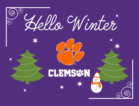 Clemson Hello Winter Yardsy Sign