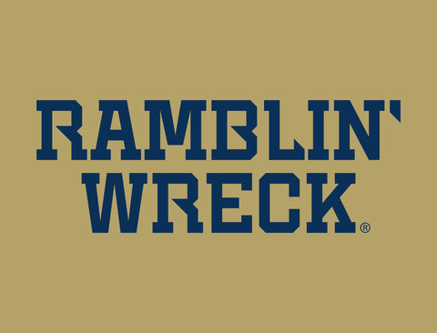 Georgia Tech Ramblin' Wreck Wordmark Gold Yardsy Sign