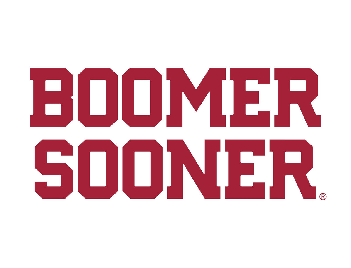 Oklahoma Boomer Sooner Wordmark White Yardsy Sign