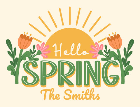 Hello Spring Sun Custom Yardsy Sign