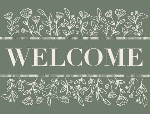 Floral Frame Welcome Yardsy Sign
