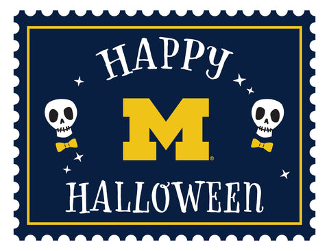 Michigan Happy Halloween Skulls Yardsy Sign